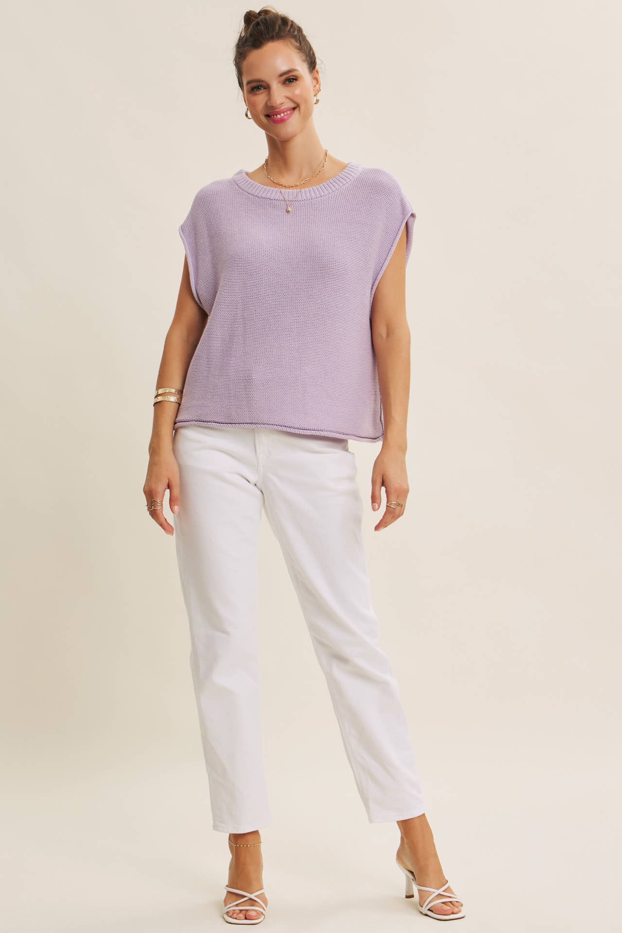 in february – Großhandel Strickpullover – Damen – Locker sitzendes Sweater-Weste mit sichtbaren Nähten33