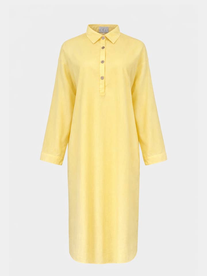 Leinen-Hemdkleid – ALINE CELI Essentials für den Großhandel von Aline CELI