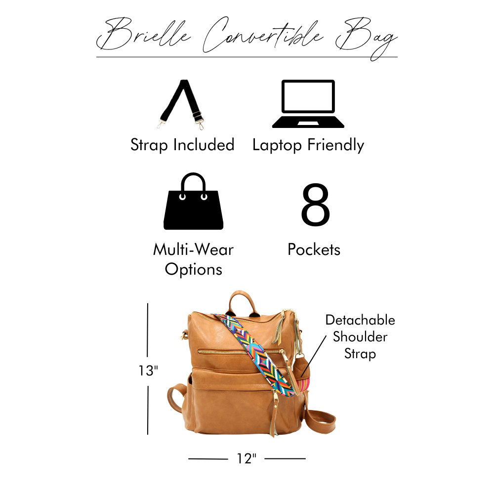 modern and chic - Wholesale Backpack - Women's - Brielle Convertible Backpack Shoulder Bag Carry All21
