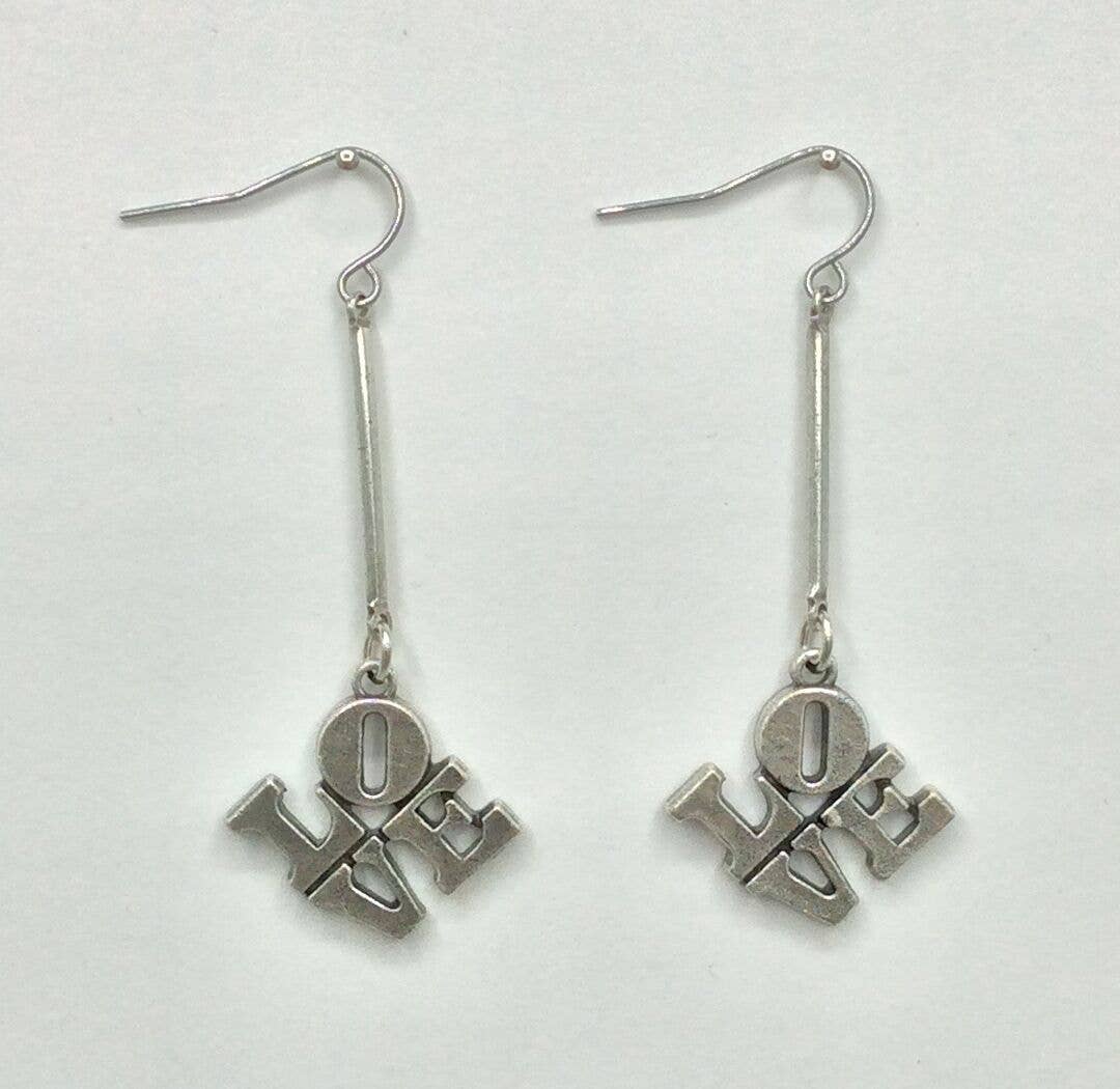 Alchemy Inc - Wholesale Dangle Earrings - Silver Plated Love Dangle Earrings - 34060