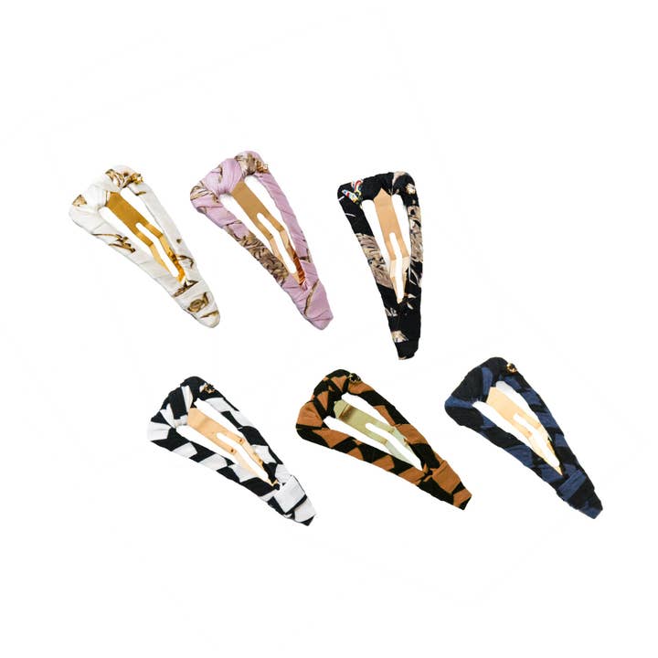 Fabric Wrapped Luxury Hair Snap Clip Best Hair Pin USA Made for wholesale by Shop by Alix