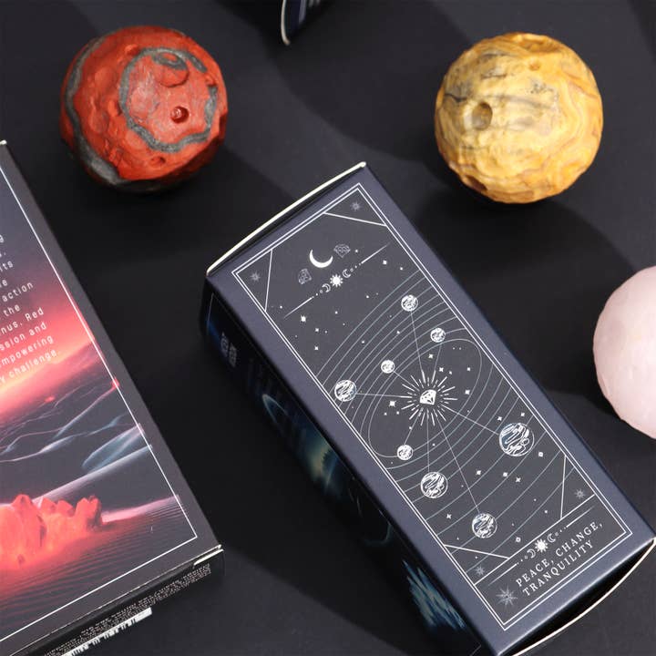 AW Artisan - Vendita all'ingrosso Pietra/cristallo spirituale - Pianeta di Ametista con Supporto in Pietra Solare - 40 mm4