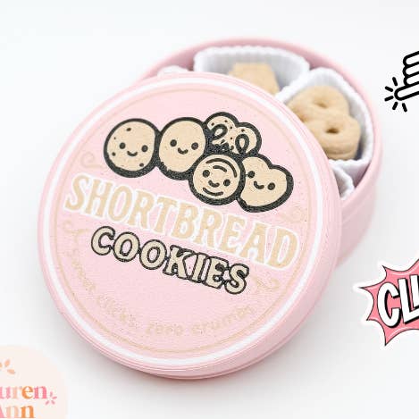 SHORTBREAD COOKIE TIN FIDGET – PASTEL PINK EDITION 🍪✨ for wholesale by Lauren Ann Boutique & Designs