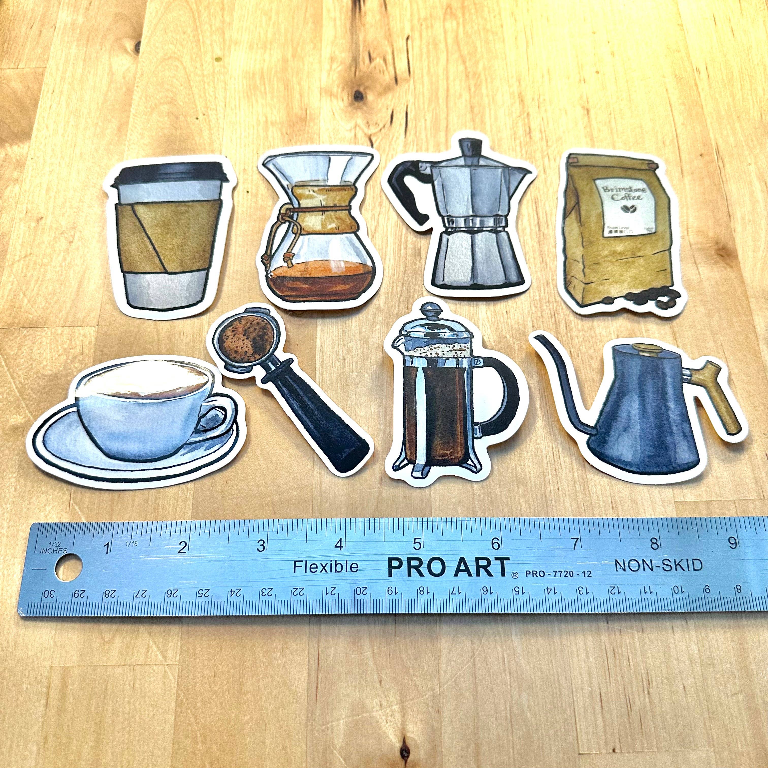 Fiber & Brimstone - Wholesale Sticker - Coffee Sticker Pack4