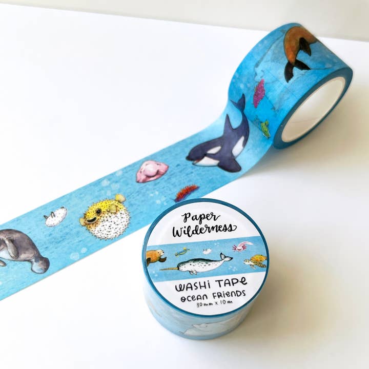Fita Washi de 30 mm Ocean Friends por atacado de Paper Wilderness