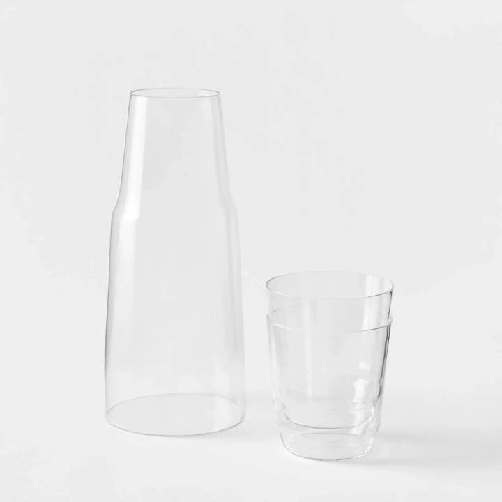 Clear Set Nest Carafe and Drinking Glass Set for wholesale by Âme Atendre