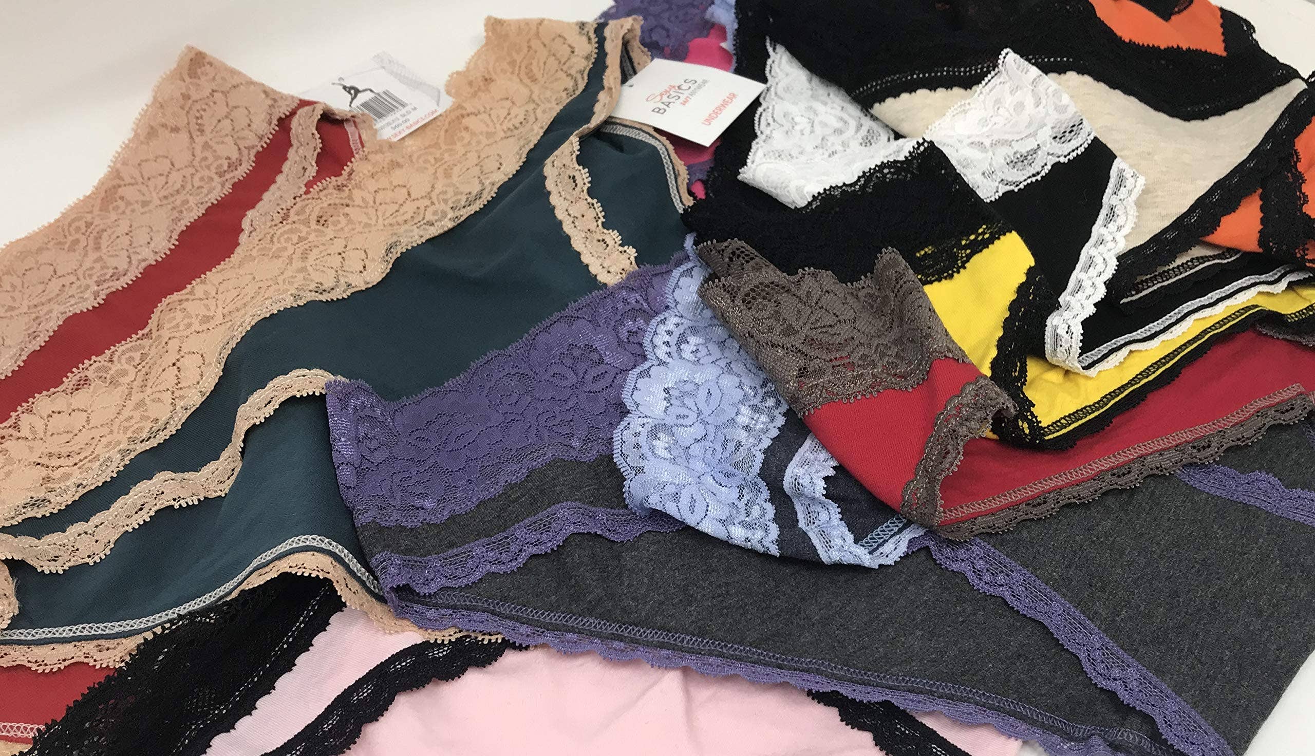 I-Wear Brands – wholesale Underwear – Women's – 12 Pack Women's Lace Trim Cotton-Spandex Bikini Panties8