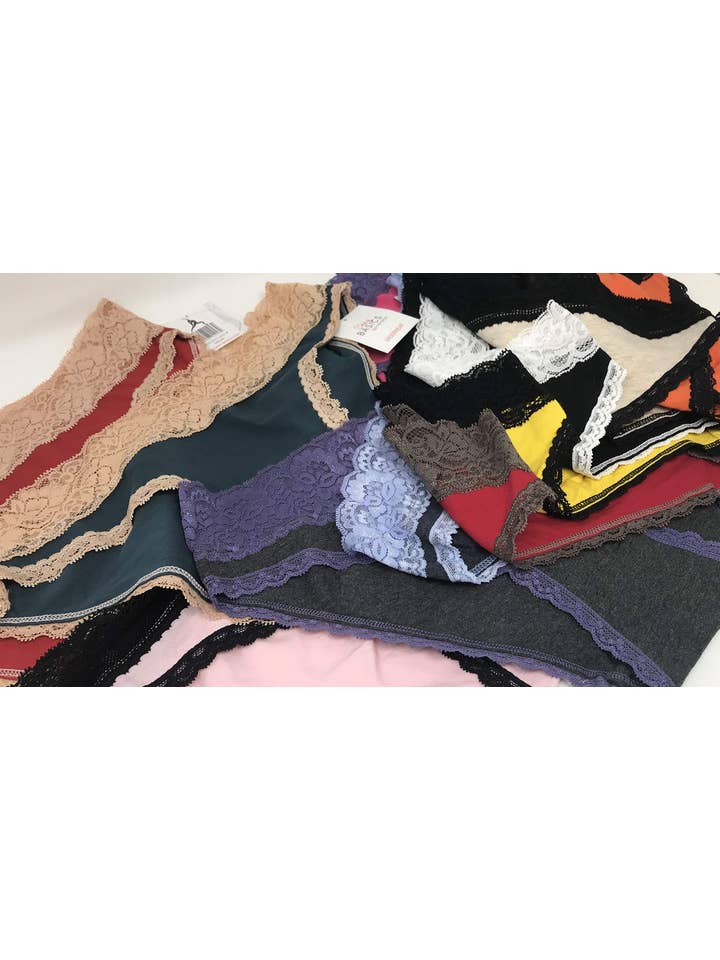 I-Wear Brands – wholesale Underwear – Women's – 12 Pack Women's Lace Trim Cotton-Spandex Bikini Panties8