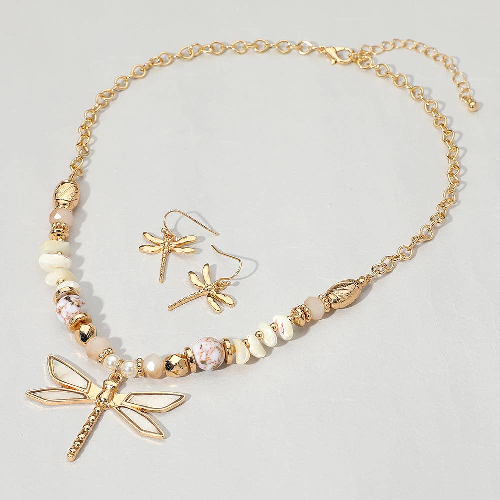 Sensibling Corp. – wholesale Smycken – Abalone Trollslända Hänge Multi Pärlhalsband4