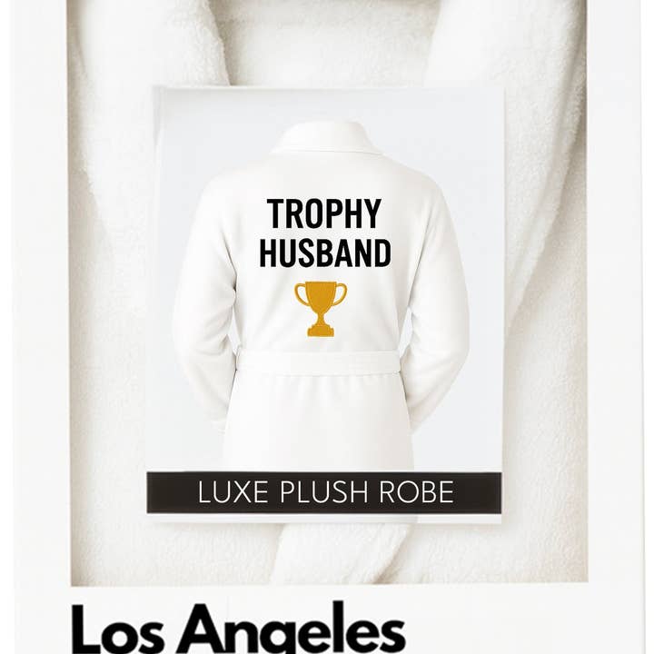 Luxe Plush Robe - Trophy Husband for wholesale by Los Angeles Trading Company