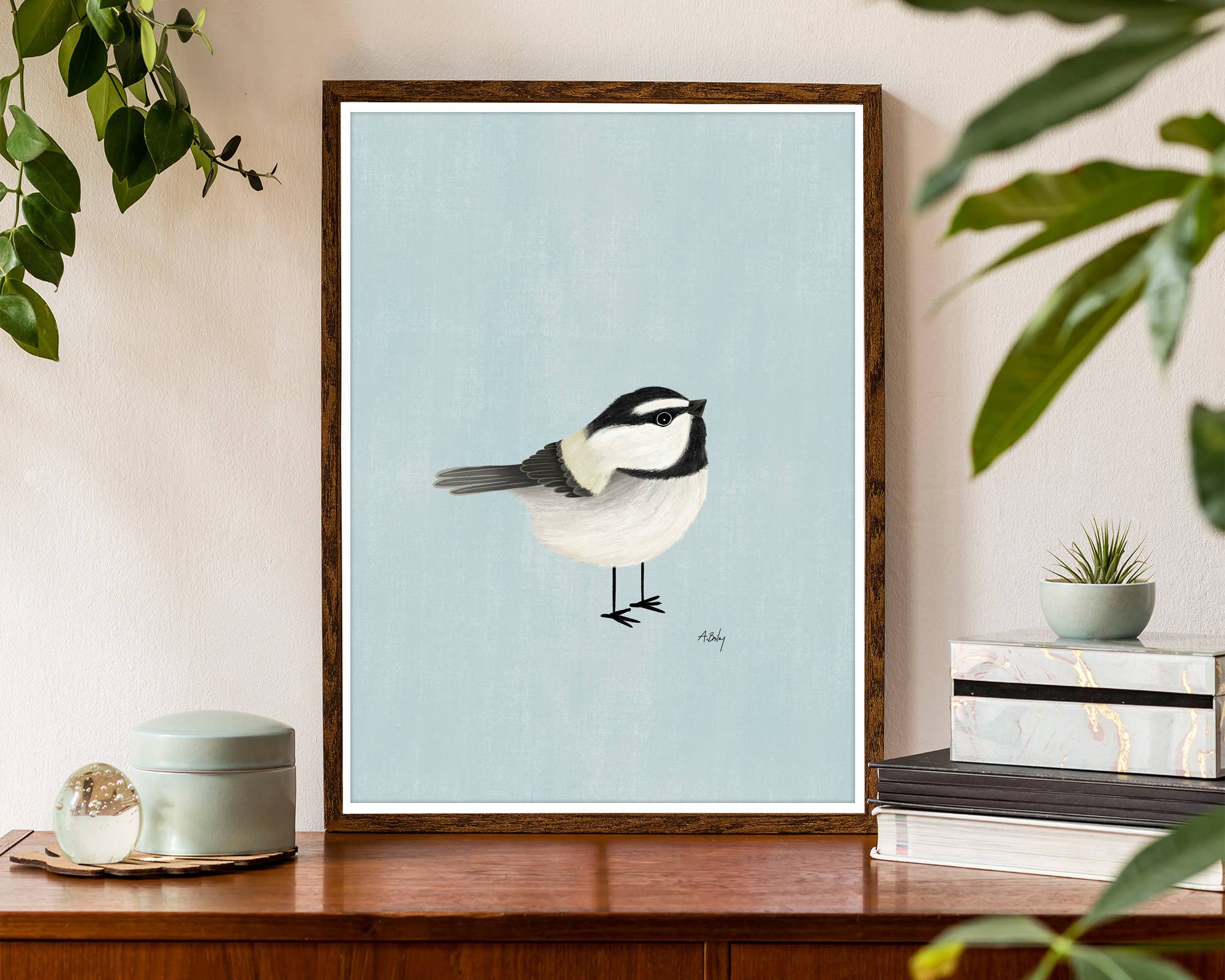Annie Bailey Art - Wholesale Art Print - Mountain Chickadee - bird illustration Print5