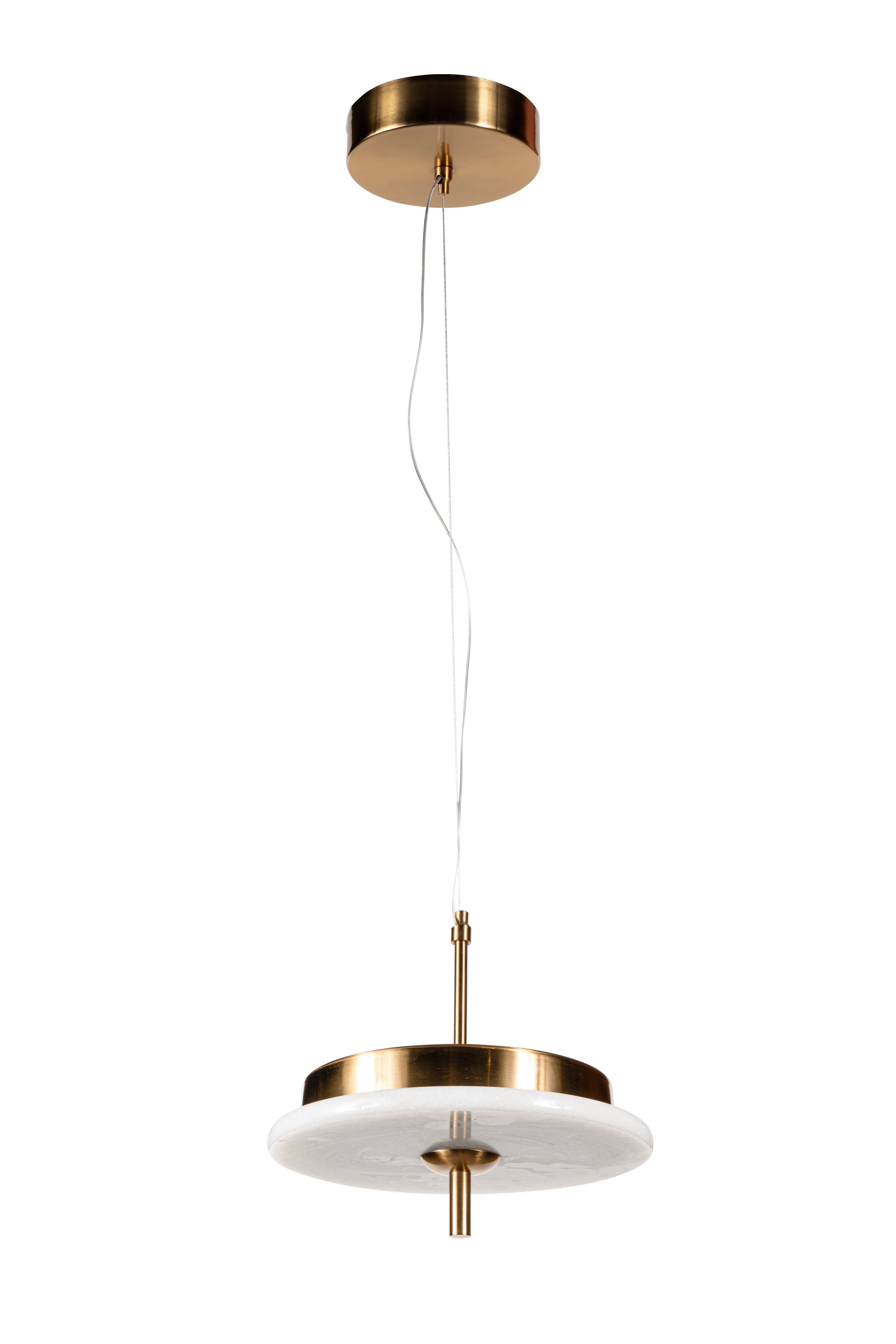 Eclipse Lighting - Wholesale Chandelier/Hanging Light - Luxury Marble LED Pendant Light for Dining Table & Kitchen Island – Custom Brass Fixture, Natural Stone Disc Chandelier, Alabaster Marble14