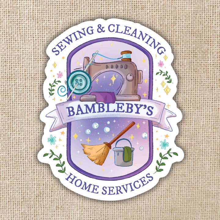 Bambleby's Sewing & Cleaning Service Sticker | Emily Wilde and other Purchase Wholesale sewing services. Free Returns & Net 60 Terms on Faire trending on Faire.