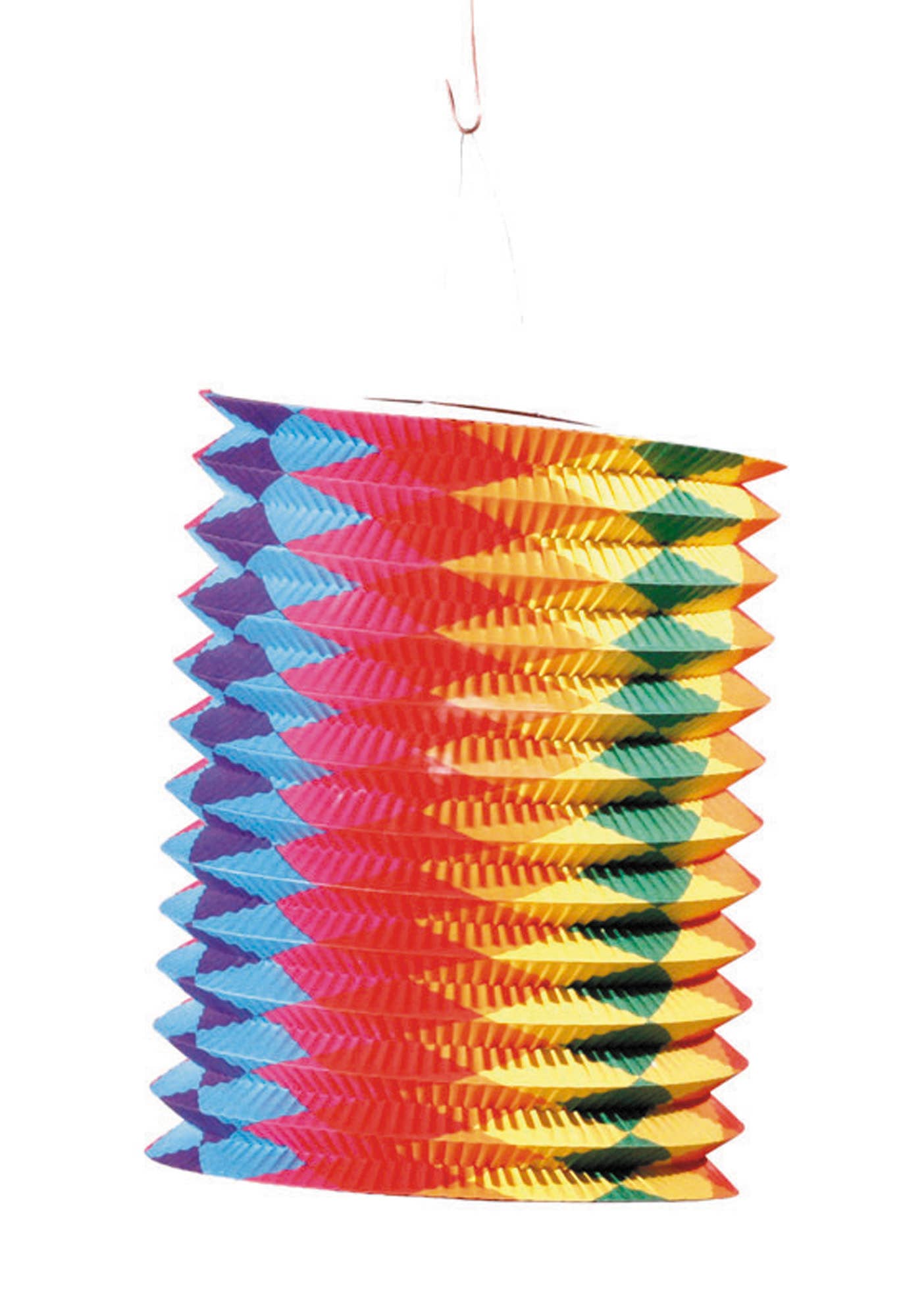 Party Pro - Wholesale Feestbord/banner - 13 cm cilindrische papieren lantaarn met bariole patroon1