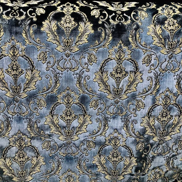 Fancy Styles Fabric - Wholesale Fabric - NEW Queen Estel Novelty Designer Italian Burnout Damask Velvet Fabric - Upholstery- By The Yard