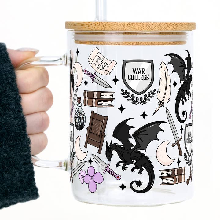 War College Cup 17oz Glazen Beker Met Deksel en Rietje voor wholesale door Sip-Sip Hooray!
