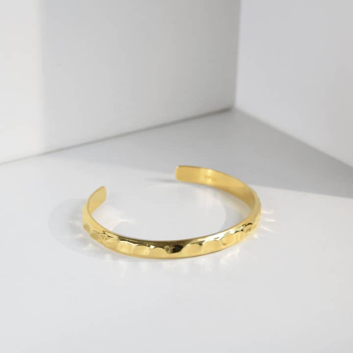 ROCK & STEEL - Wholesale Cuff Bracelet - Armreif WAVE 7 mm | 925 SILBER | vergoldet1