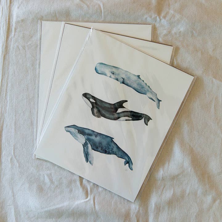 Sarah Jane Studio Art - Wholesale Art Print - Whales Watercolor Print3