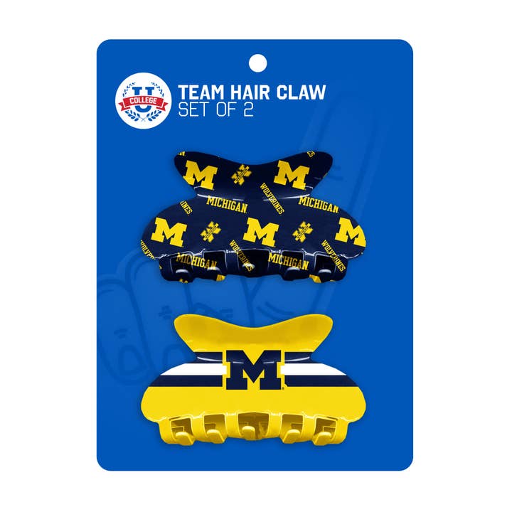 Little Earth Productions - Wholesale Hair Clip - Women's - NCAA Michigan Wolverines Team Hair Claw Set2