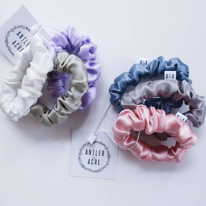 Mystery Silk MINI Scrunchie Set for wholesale by Antler & Acre