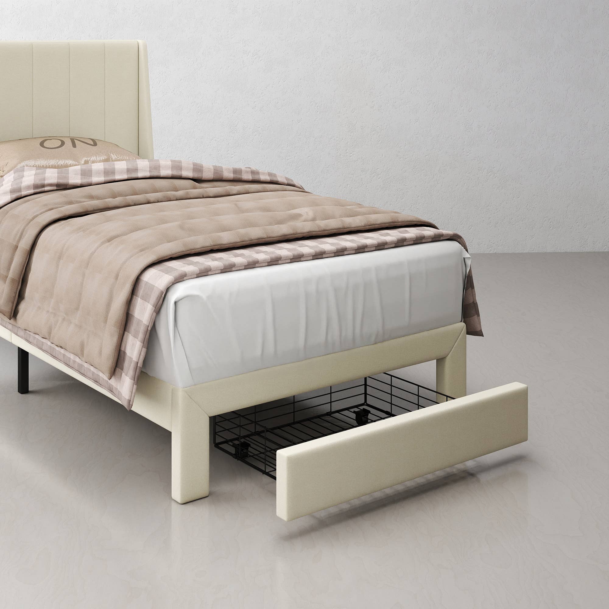 HOMYCASA DESIGN INC - Wholesale Bed - Queen/Twin Bed Frame - Drawers, USB, Beige20