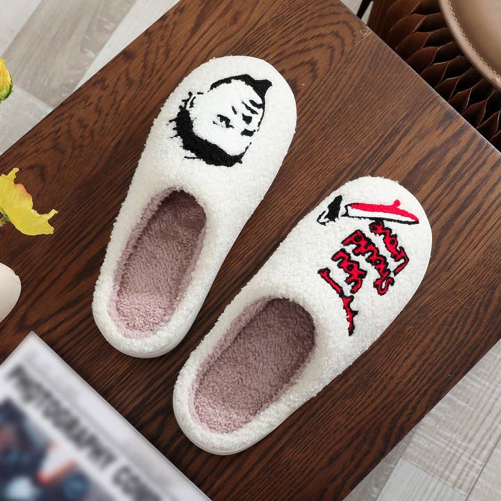HALLOWEEN HORROR EMBROIDERED COTTON SLIPPERS_CWSHS0854 for wholesale by ACCITY