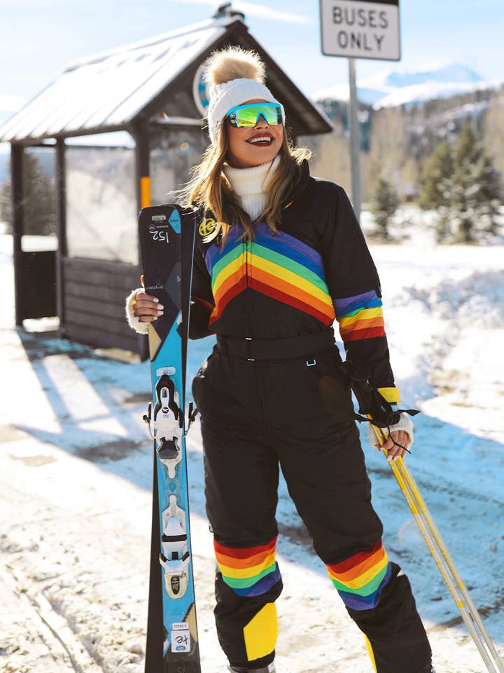 Tipsy Elves - Wholesale Ski Suit - Women's - Women's Midnight Shredder Snow Suit - Rainbow Ski Suit