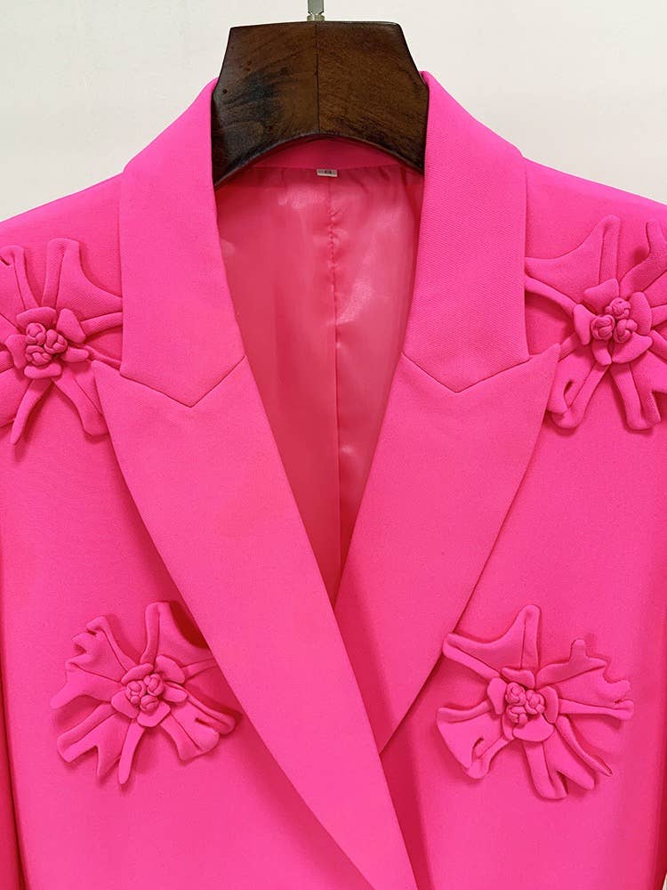 Productseeker - Wholesale Blazer - Women's - BL0127 Handmade 3D Floral Embellished Double-Breasted Blazer5