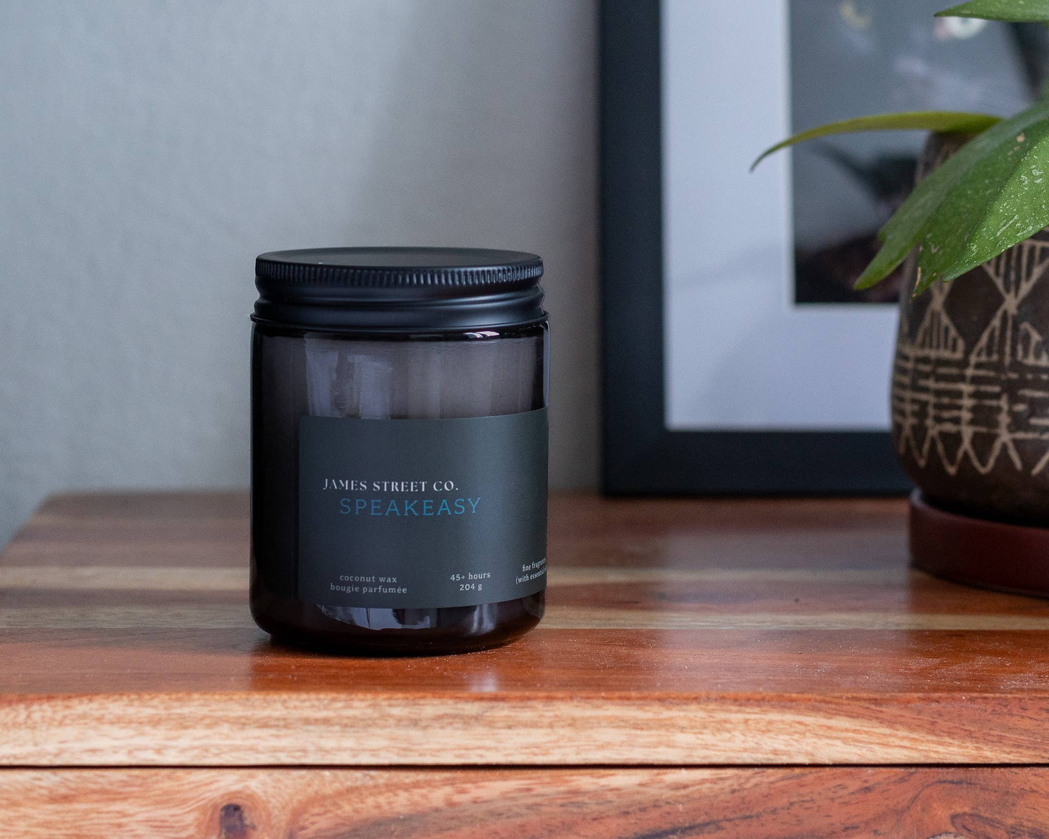 James Street Co. - Wholesale Jar/Filled Candle - Speakeasy - Coconut Wax 8oz Candle | Warm Spicy Boozy Vanilla1