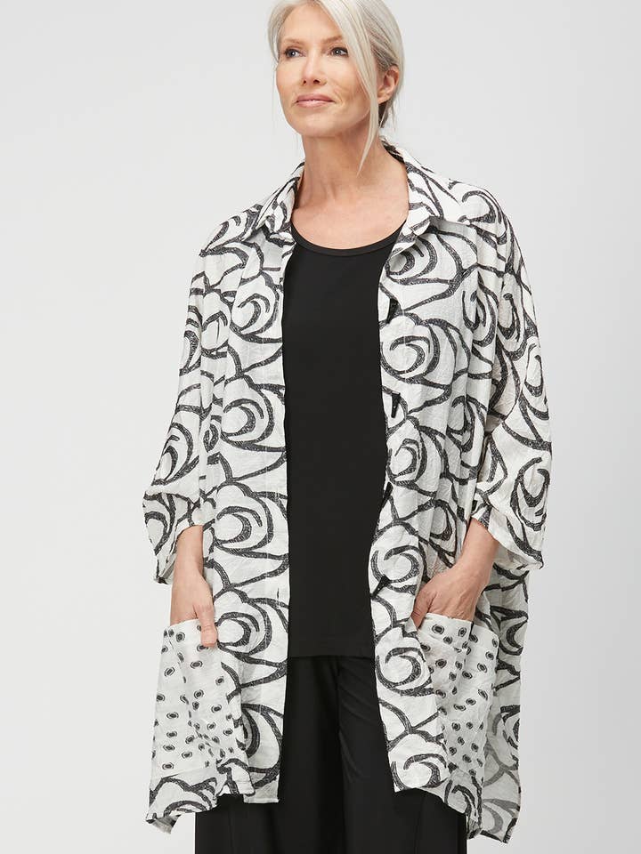 Loose Shirt Jacket With Pockets for wholesale by SYDNEY