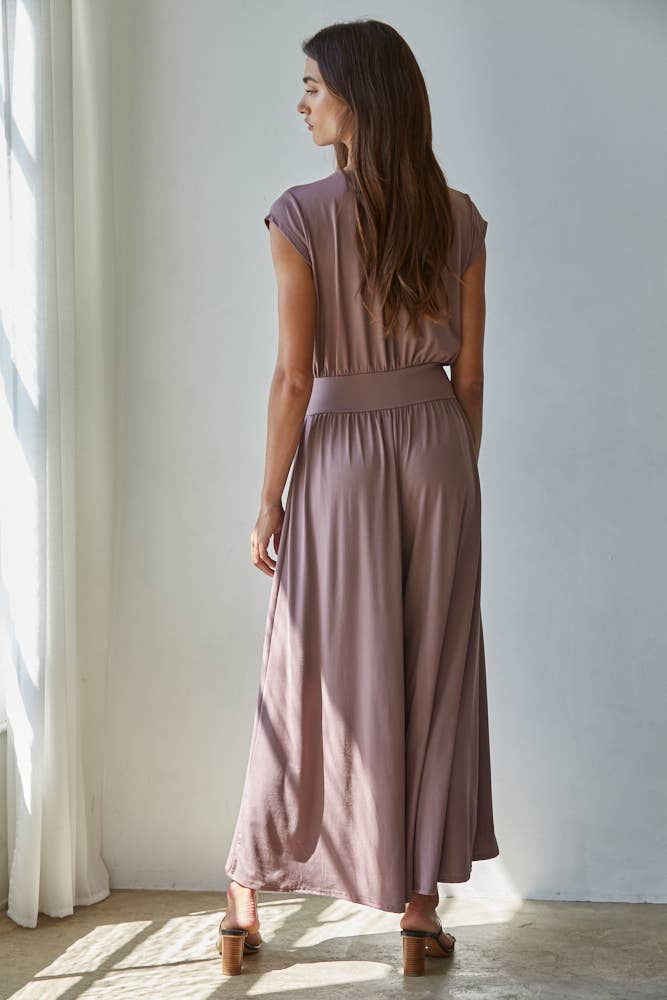 By Together - Wholesale Jumpsuit - Women's - RJ3551 | Knit Polyester Spandex V-Neck Short Sleeve Jumpsuit5