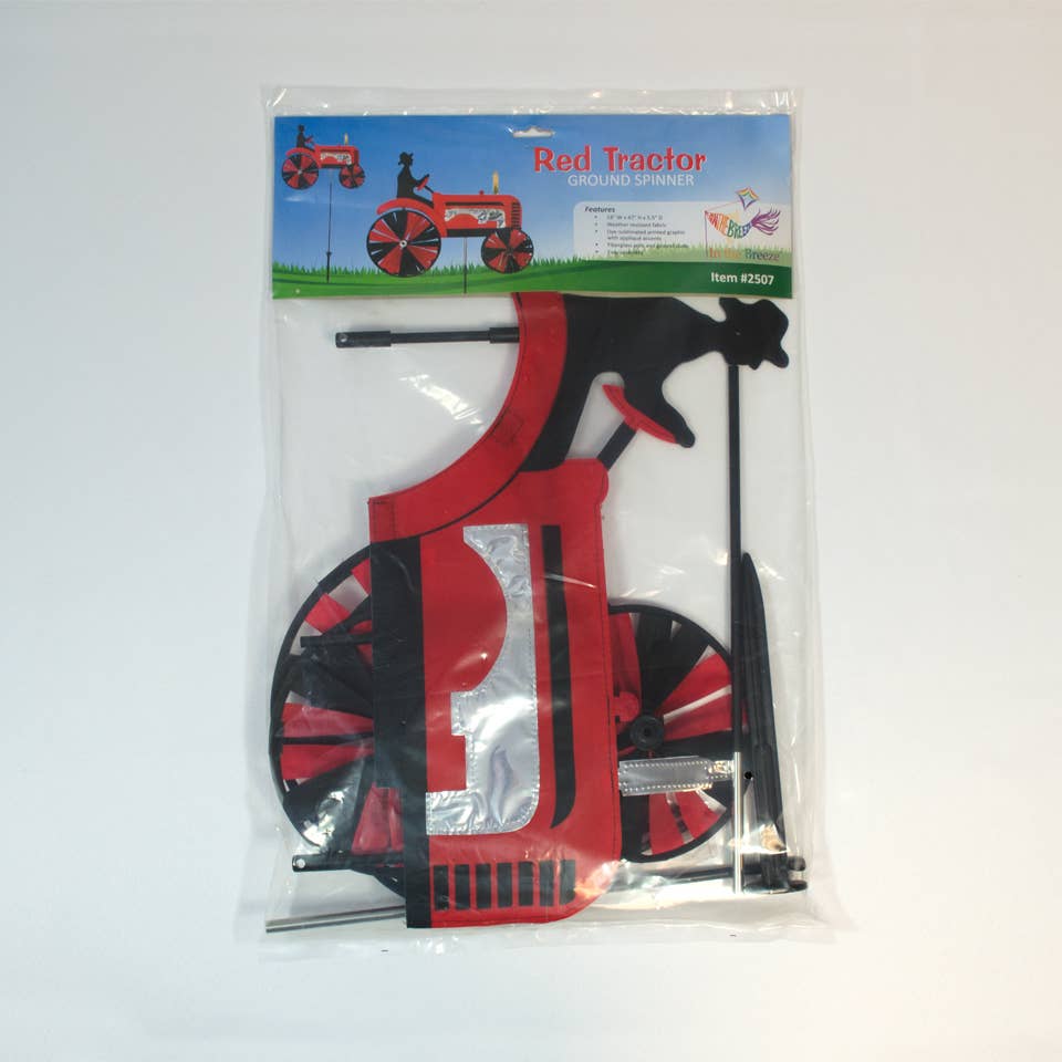 In the Breeze, LLC. - Wholesale Wind Spinner - 24" Red Tractor Spinner6