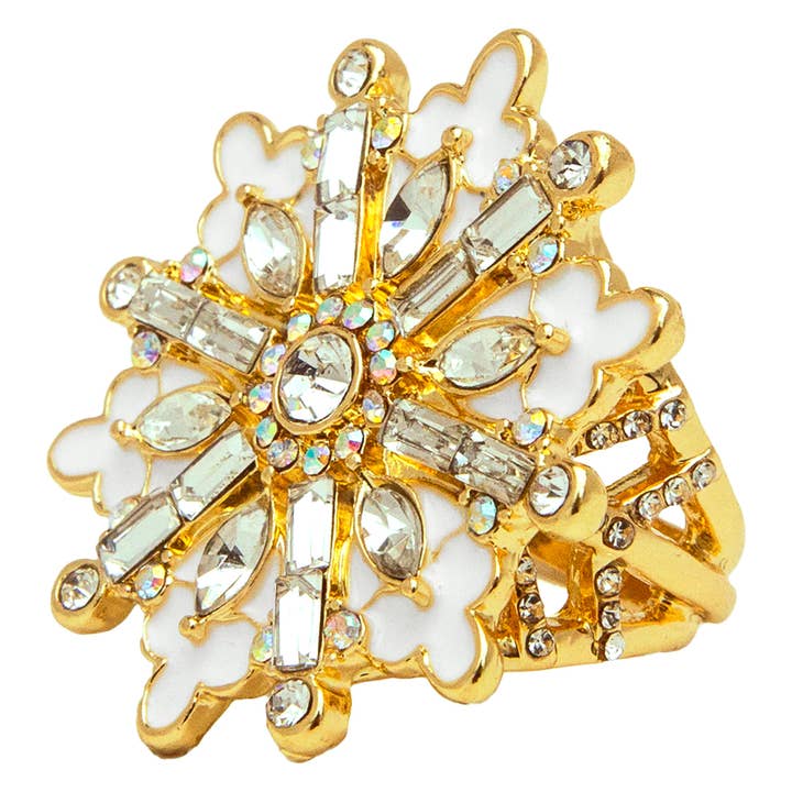 Ritzy Couture DeLuxe Winter Wonderland Snow Statement Ring for wholesale by Ritzy Couture by Esme Hecht