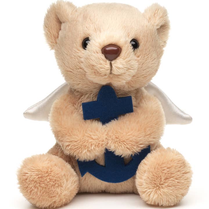 Uni Toys - Wholesale Stuffed/Plush Toy - Kids & Baby - Guardian Angel Teddy Bear with Blue Anchor - Cuddle/Plush Toy0