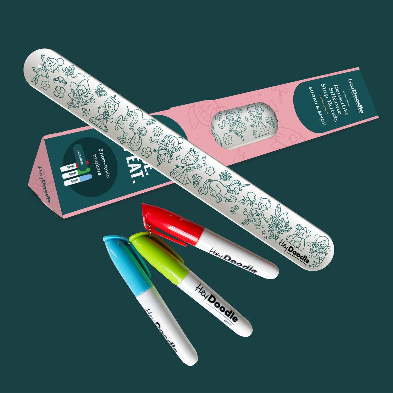 HeyDoodle - Wholesale Coloring Mat - Kids & Baby - Into The Wild Sketchband - Reusable Coloring & Doodle Slap Bracelet4