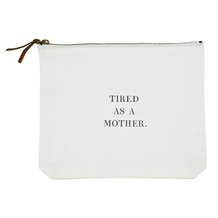 Face to Face Canvas Zip Pouch - Tired As A Mother for wholesale by Santa Barbara Design Studio by Creative Brands