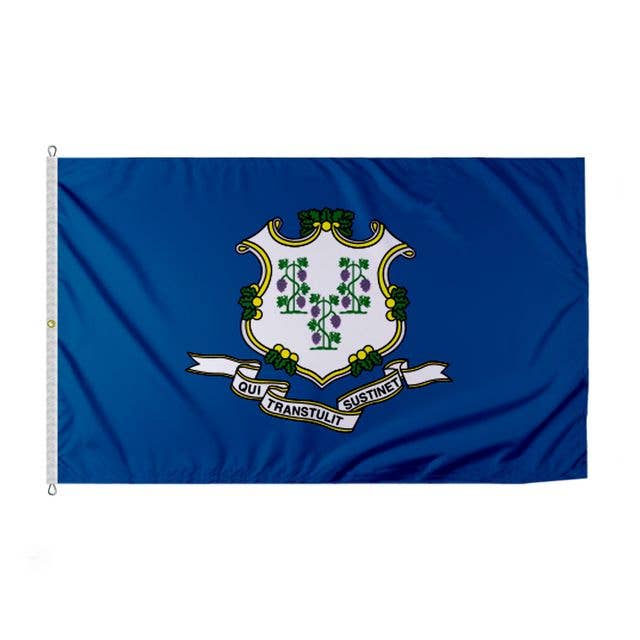 Drapeau de l'État du Connecticut AGAS 8x12 ft - Imprimé en nylon 200D pour la vente par AGAS MFG INC