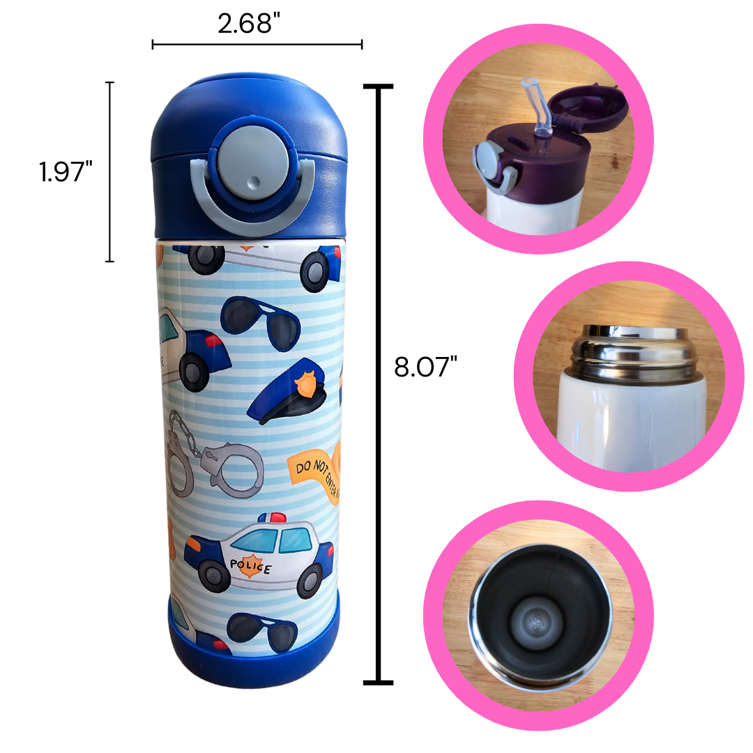 LB Personalized Design - Wholesale Water Bottle - Police Car Water Bottle2