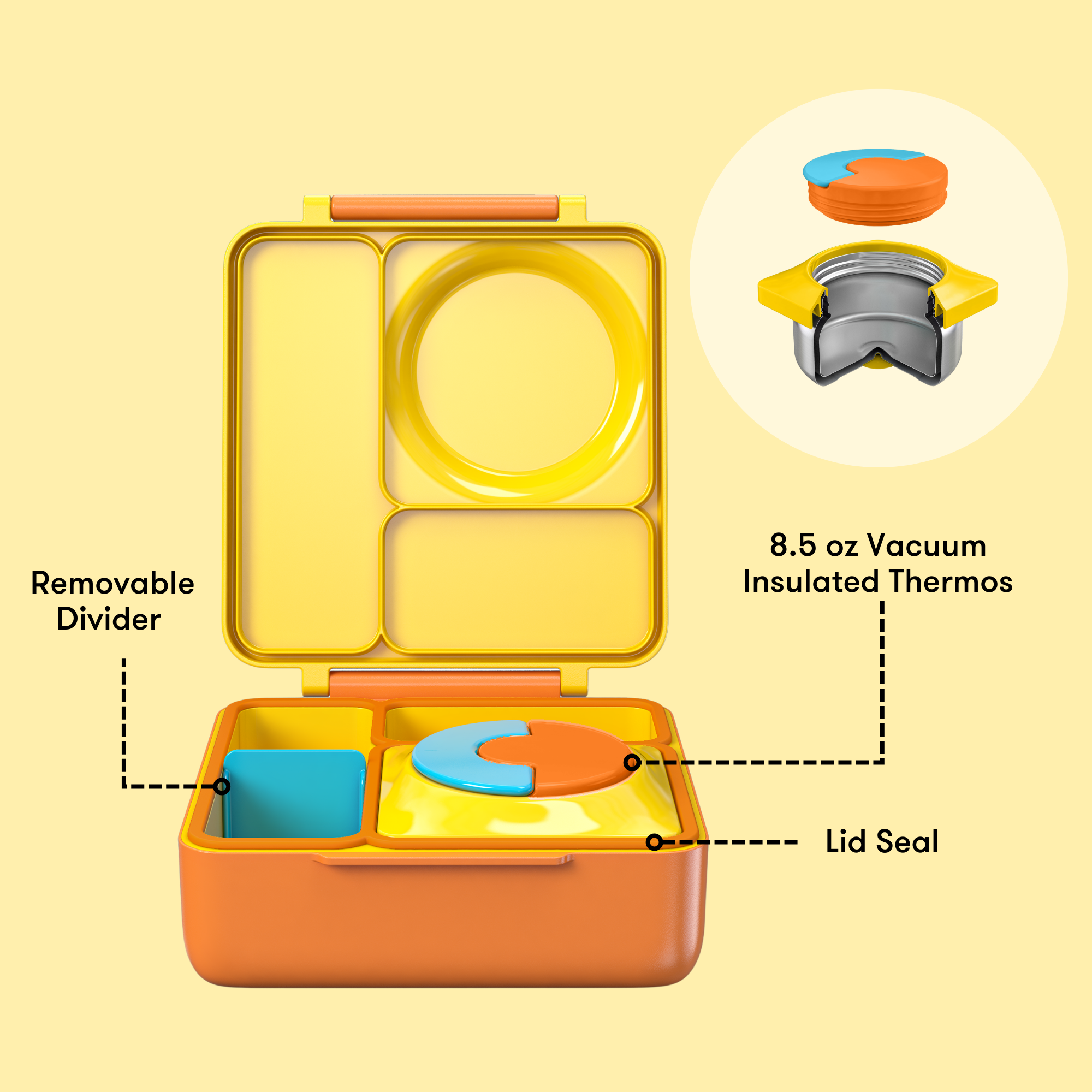 OmieLife - Wholesale Broodtrommel/lunchdoos - Kinderen - OmieBox: Zonneschijn2