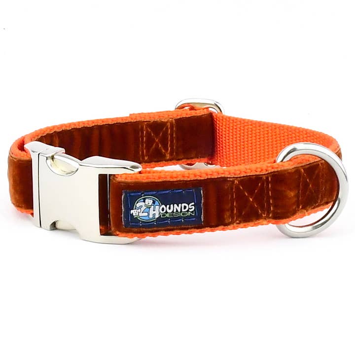 Hundehalsband aus Rust Swiss Velvet für den Großhandel von 2 Hounds Design