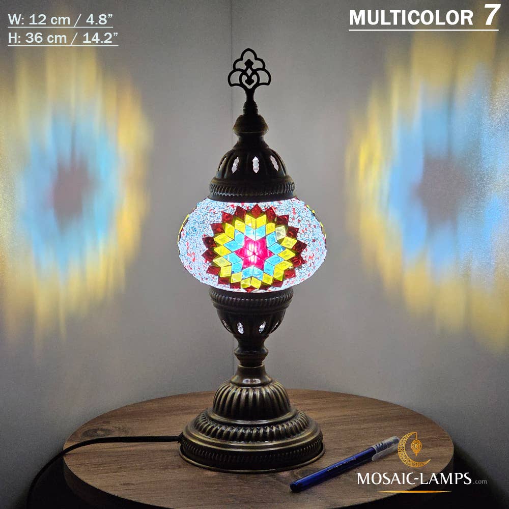Mosaic Lamps - Vendita all'ingrosso Lampada da scrivania/d'accento - Lampada da tavolo turca a mosaico media con globo, artigianale, disponibile in 10+ colori28