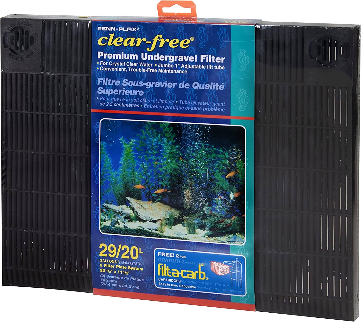 Penn-Plax - Wholesale Pet Toy - Cat/Dog - Clear-Free Under Gravel Aquarium Filter – 20–29 Gallon Tanks1