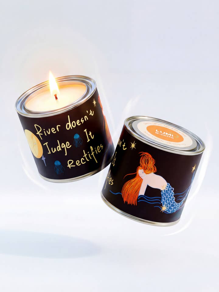 Tin Jar Sojavokslys | Midnight Mermaid | Saltet Fløde for engroshandel hos Bodi Candle