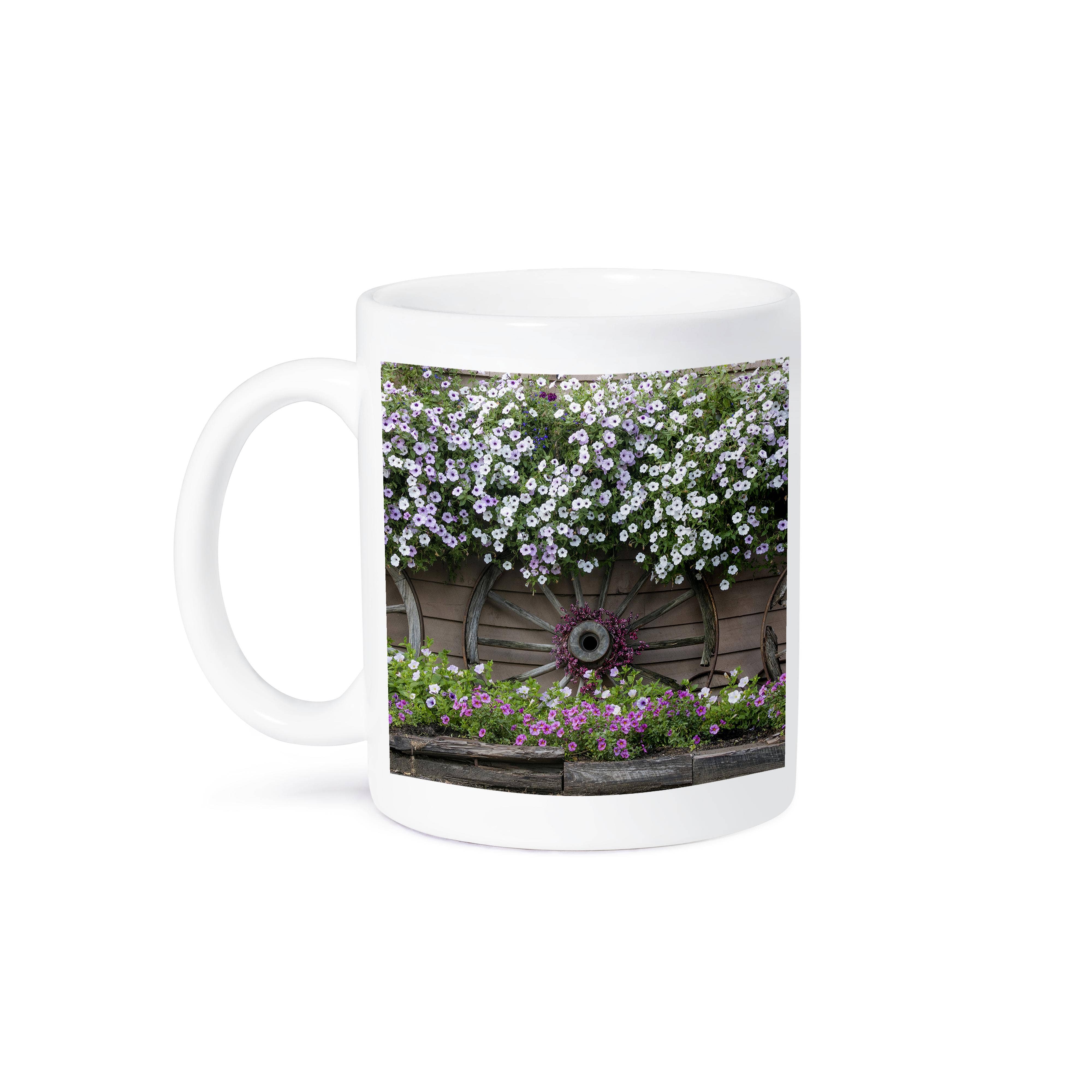 3dRose - Wholesale Coffee Mug - 3dRose, Flowers and wagon wheels. , Mug8