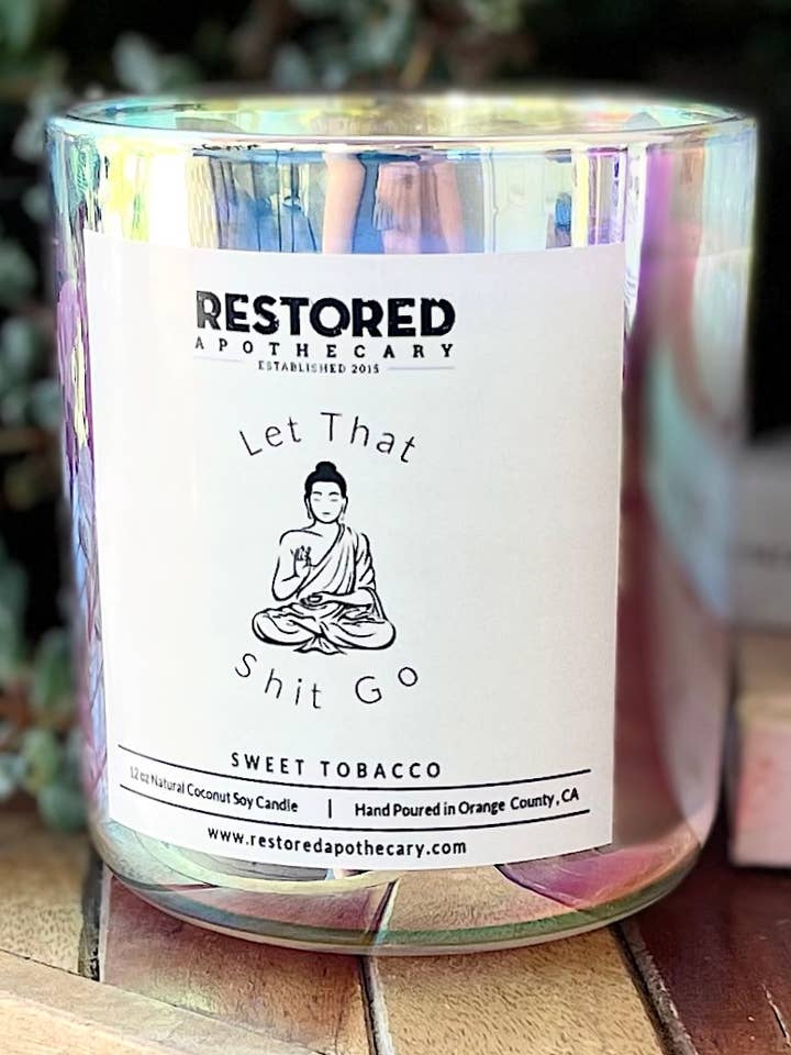 Let That Shit Go - Met kristal doordrenkte aura-kaars voor wholesale door Restored Apothecary