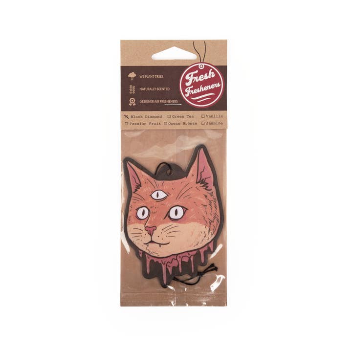 Fresh Fresheners - Wholesale Car Freshener - Unisex - 3 Eyed Zombie Cat Air Freshener Pack of 12