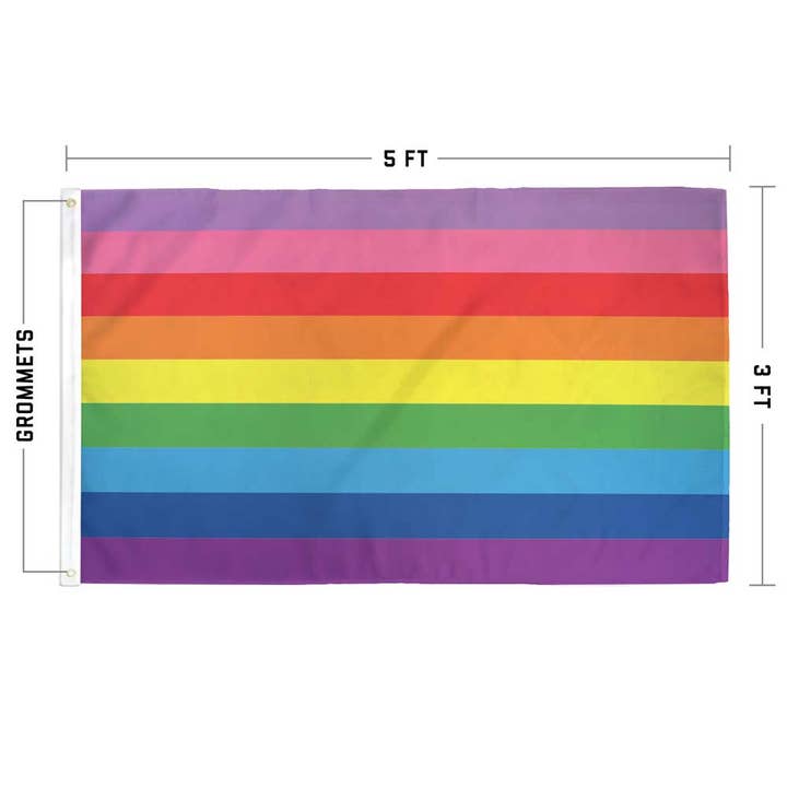 Flags For Good - Wholesale Flag - 2017 9 Stripe Gilbert Baker Rainbow Pride Flag