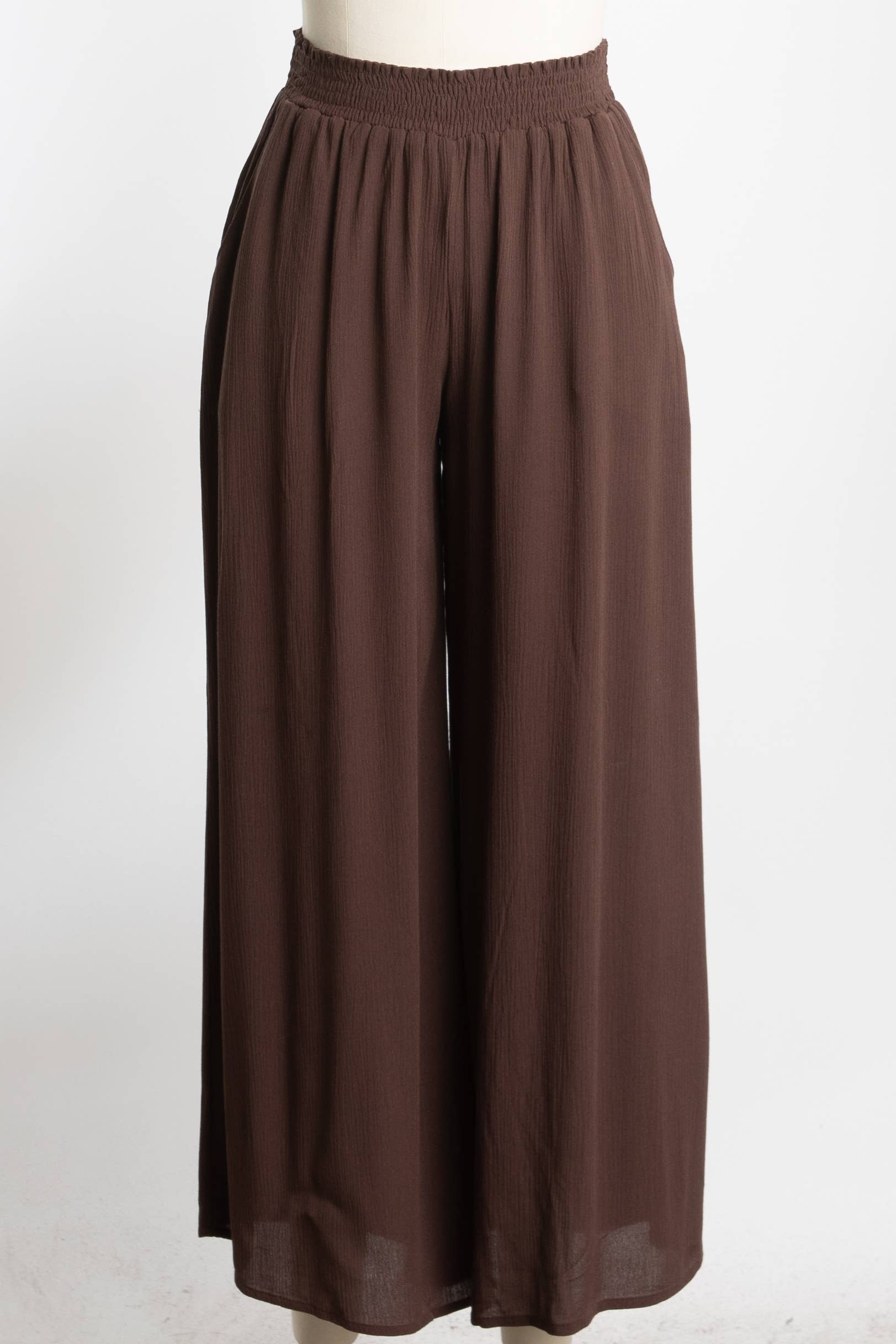 Final Touch – Großhandel Hose – Damen – Taillierte Weite Hose mit Smokbund - VLP70000338