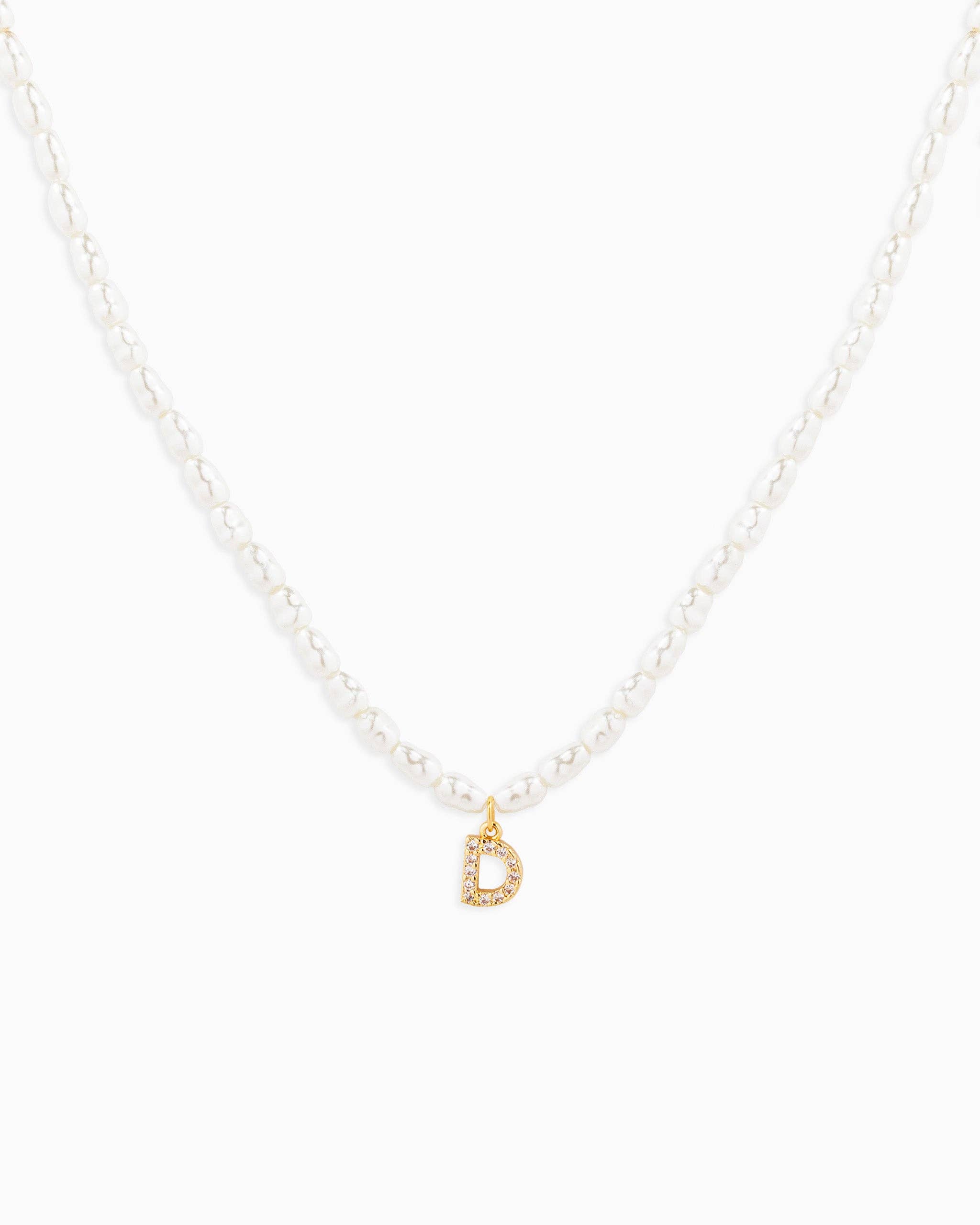 Sessori - Wholesale Pendant/Charm Necklace - CZ Pave Letter Pendant Acrylic Pearl Necklace4