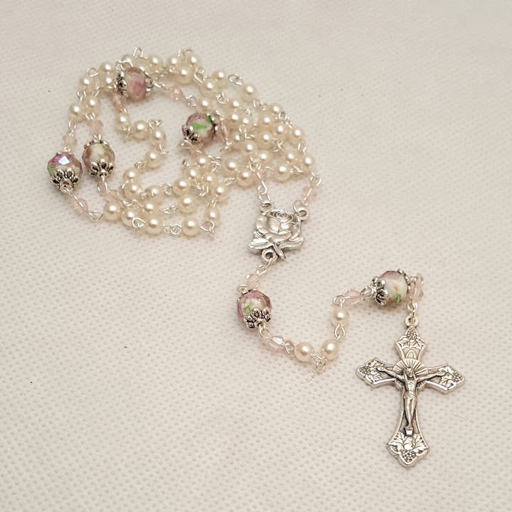 First Communion Pearls and Roses for wholesale by MG Rosary